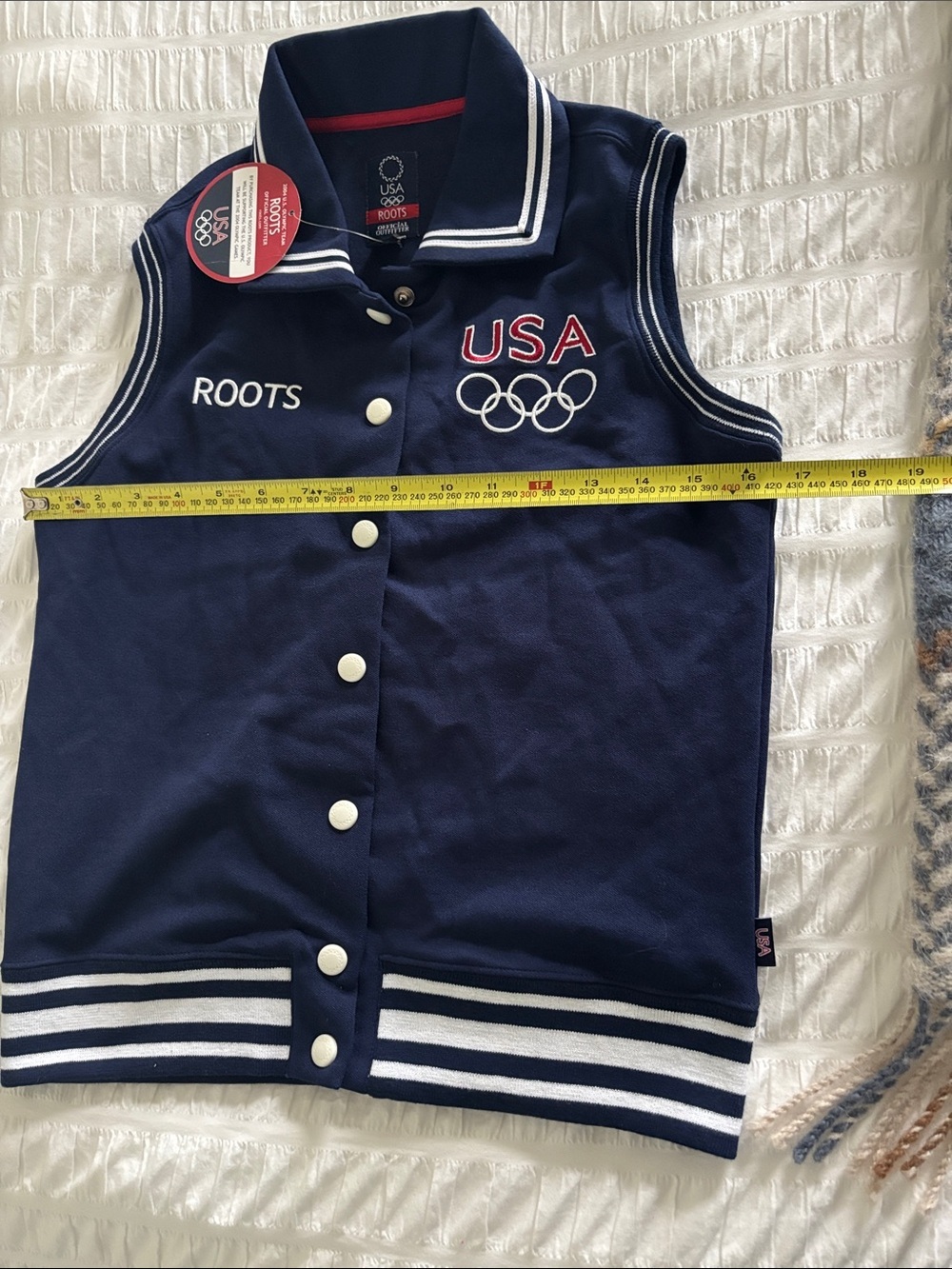 Roots Navy Sleeveless USA Olympic Vest 2004 Official - Picture 8 of 12